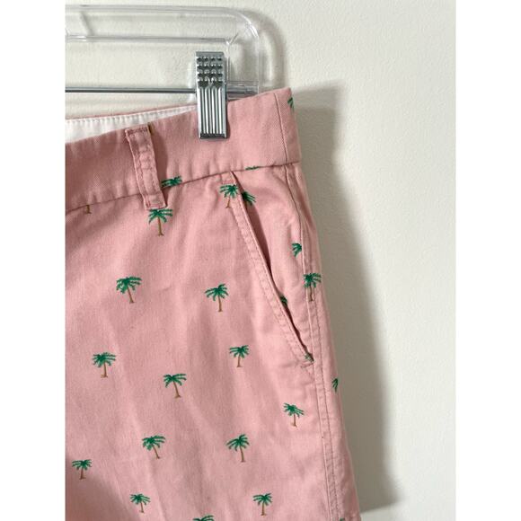 J. Crew Tropical Palm Tree Chino Shorts Pink Green Size 6 - Picture 3 of 6
